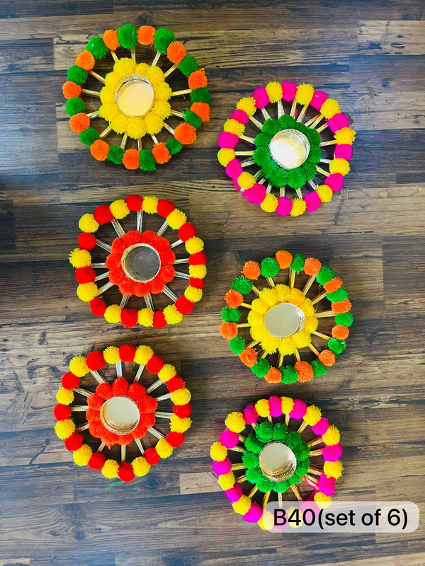 Tea Light Holder/ Rangoli Diwali Decoration(set of 4)
